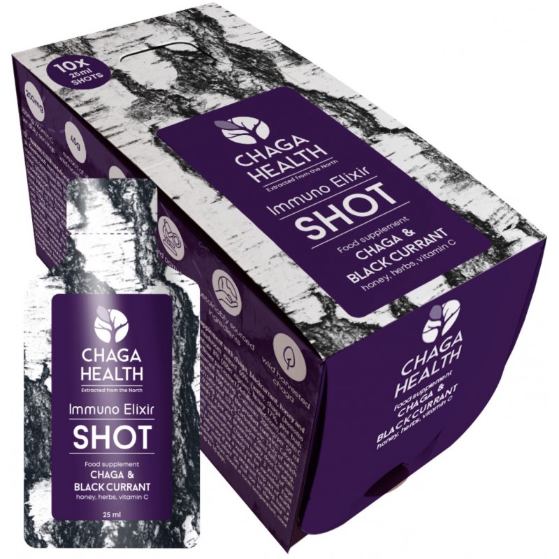 Chaga Health Immuno Eliksiir SHOT Chaga & Mustsõstar 10x25 ml (karp)